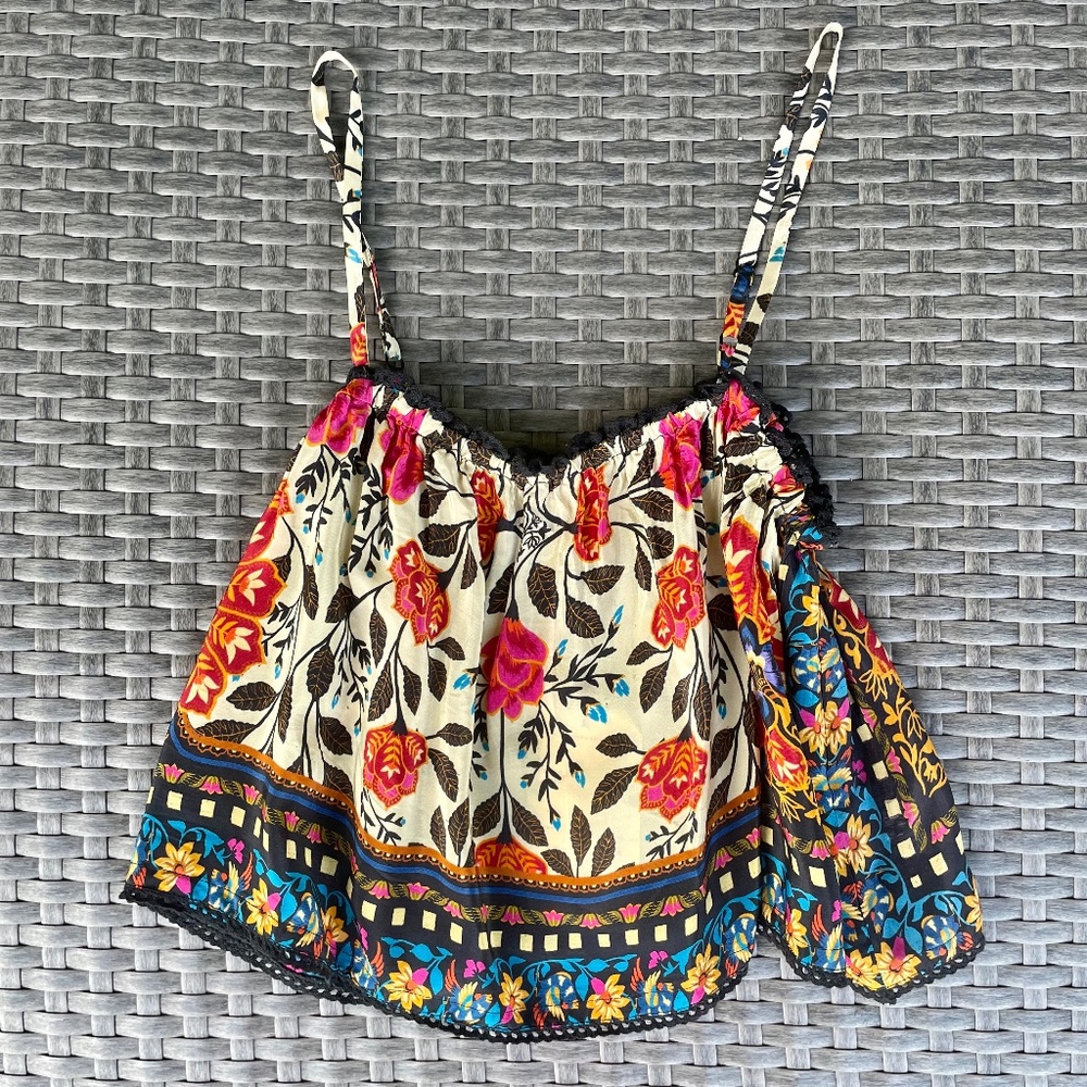 Farm Rio Strappy Printed Blouse XS
